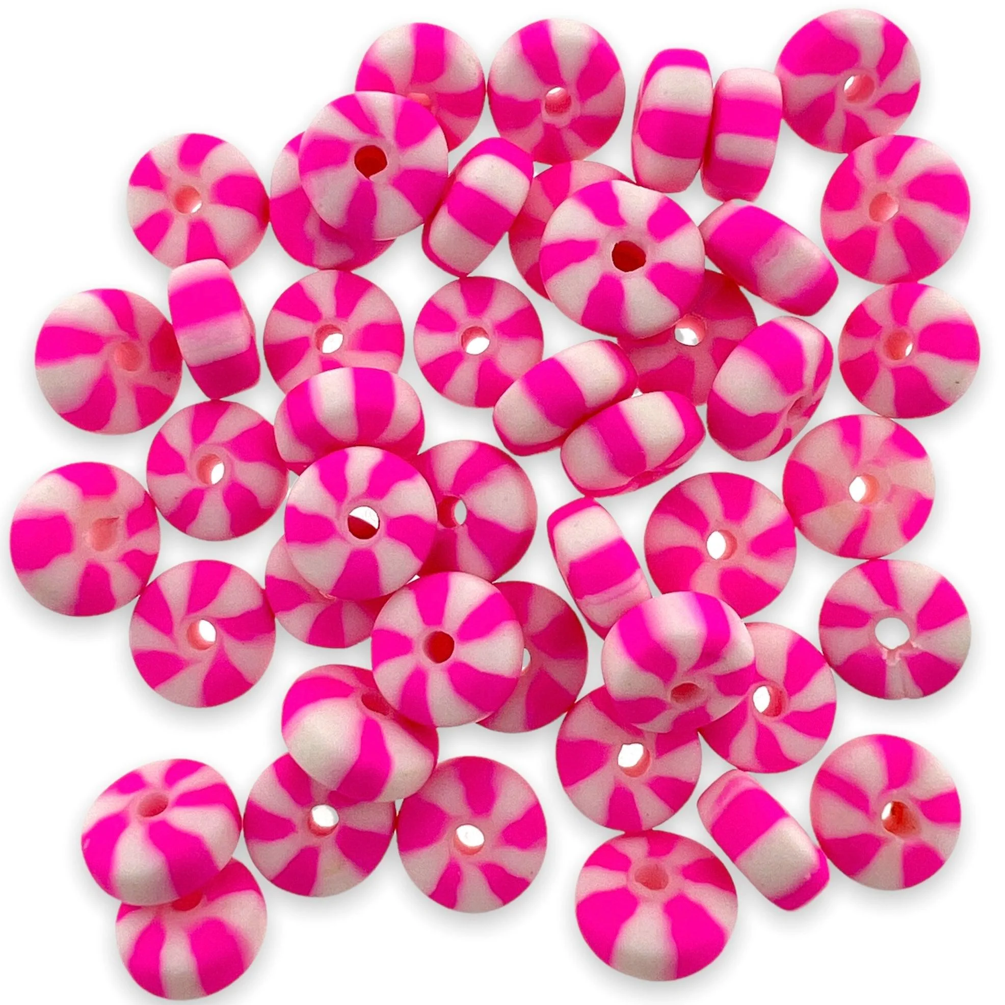 Fimo kralen candy donker-roze 8mm - 55 stuks