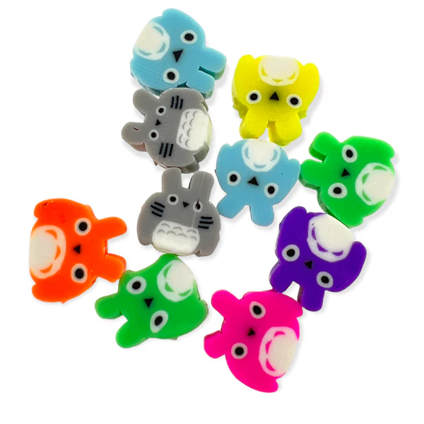 Fimo kralen dieren multicolor 10mm - 10 stuks