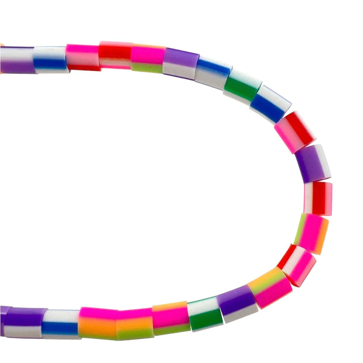 Fimo kralen hele streng gekleurd 5x4.5~6.5mm - ±60 stuks