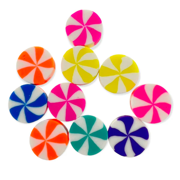 Fimo kralen rond multicolor 10mm - 10 stuks