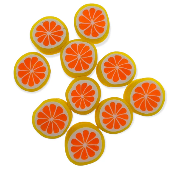 Fimo kralen sinaasappel geel 10mm - 10 stuks