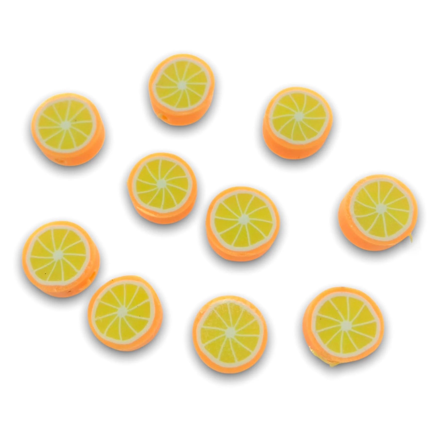 Fimo kralen sinaasappel orange 10mm - 10 stuks