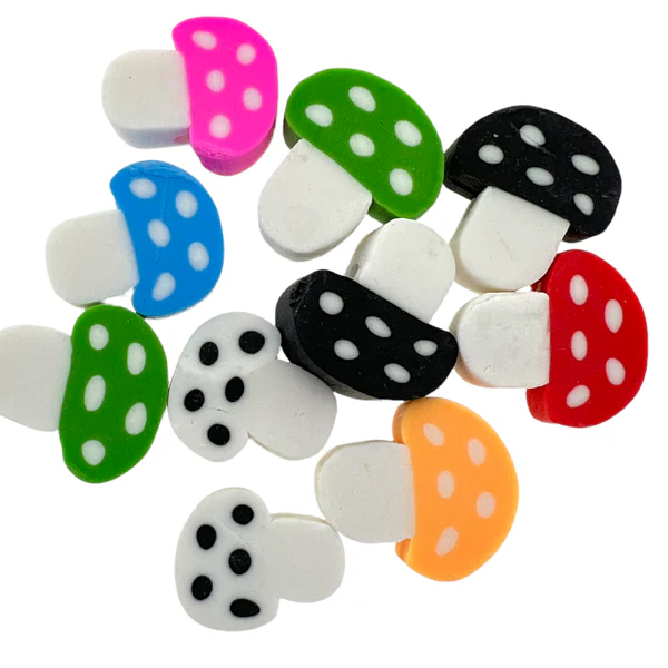 Fimo paddenstoelen mix 8mm - 10 stuks