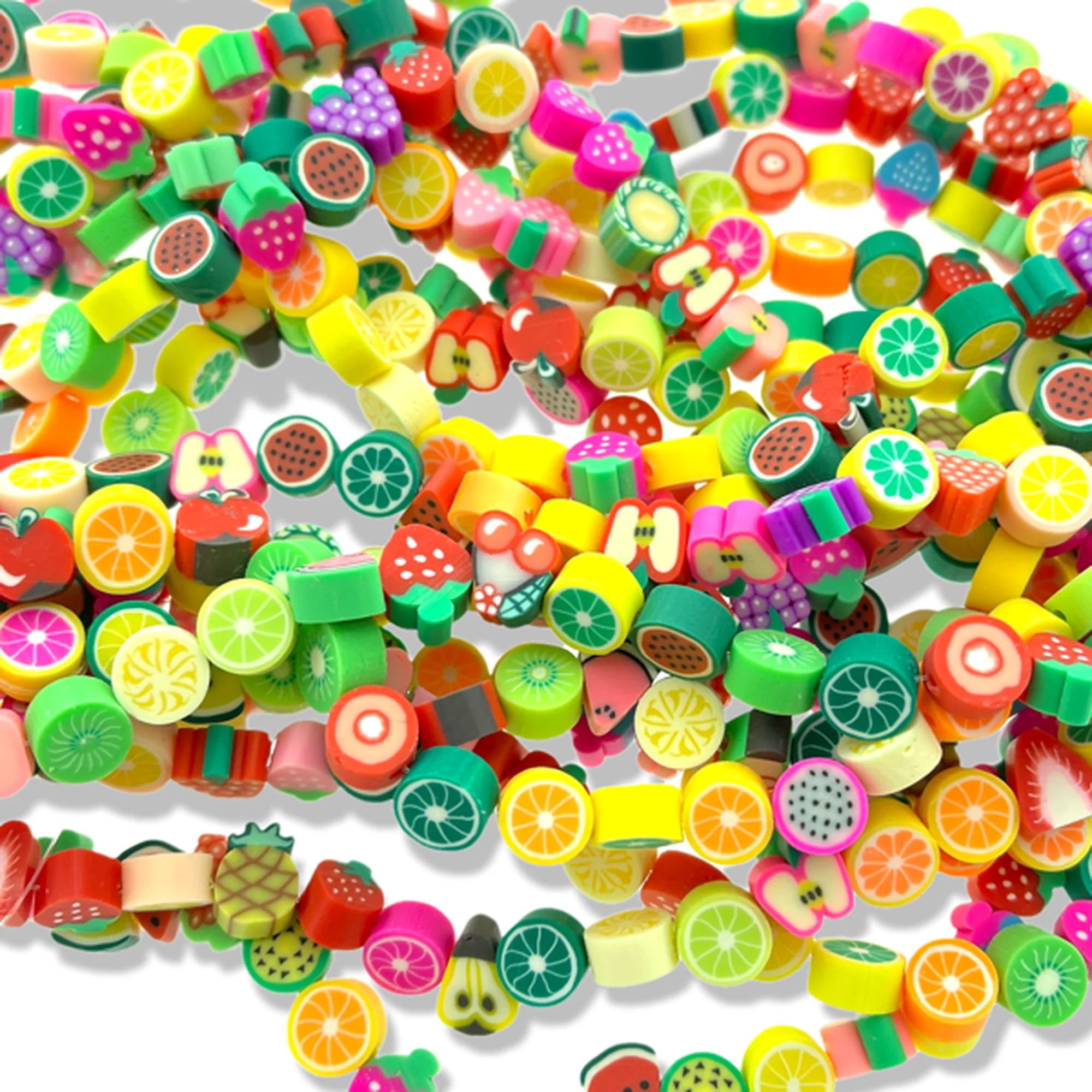 Fimo polymeer kralen fruit mix ±12x10mm - 10 stuks - Image 2