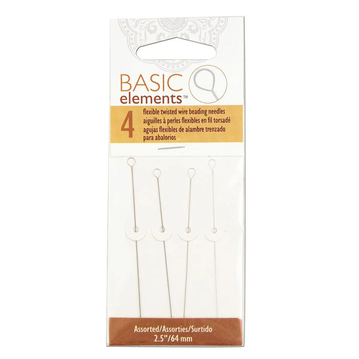 Flexibele twisted beading naald verschillende maten- 4 stuks