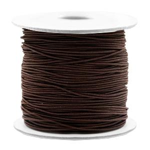Gekleurd elastisch draad Dark brown 0,8mm - per 3 meter