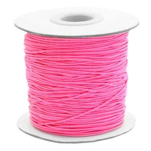 Gekleurd elastisch draad Hot pink 0,8mm - per 3 meter
