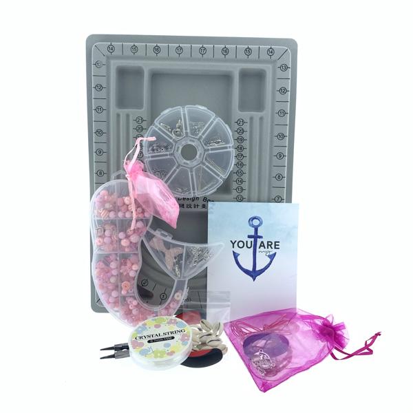 Giftbox kids maxi met kralen, tang, design bord, schelpjes, bedels & draad
