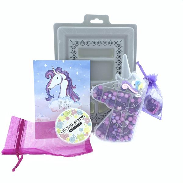 Giftbox kids mini met kralen, design bord, bedels & draad