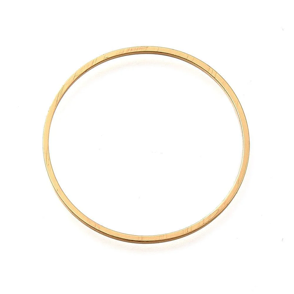 Gladde dichte ring goud 18K RVS 25mm - per stuk