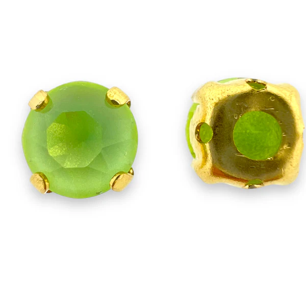 Glas rhinestone facetkraal geel/gold plated 8x7,5mm - Image 2