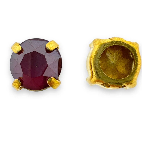 Glas rhinestone kraal donker rood 8x7mm
