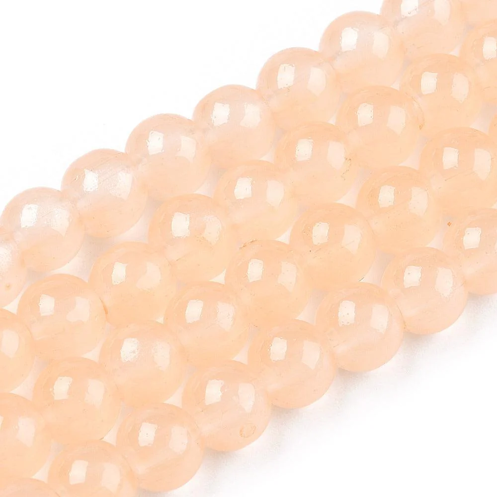 Glaskraal opaal light peach 6mm - ±140 stuks