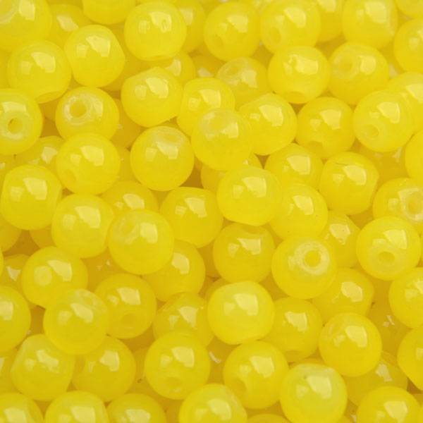 Glaskraal opaal golden yellow 6mm - ±140 stuks