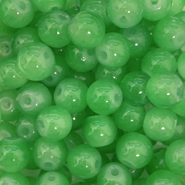 Glaskraal opaal green 6mm - 50 stuks