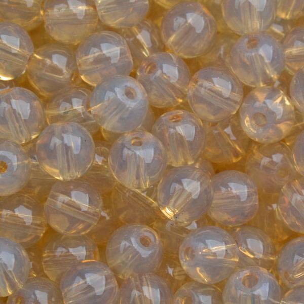 Glaskraal opaal sandy grey 6mm - ±140 stuks