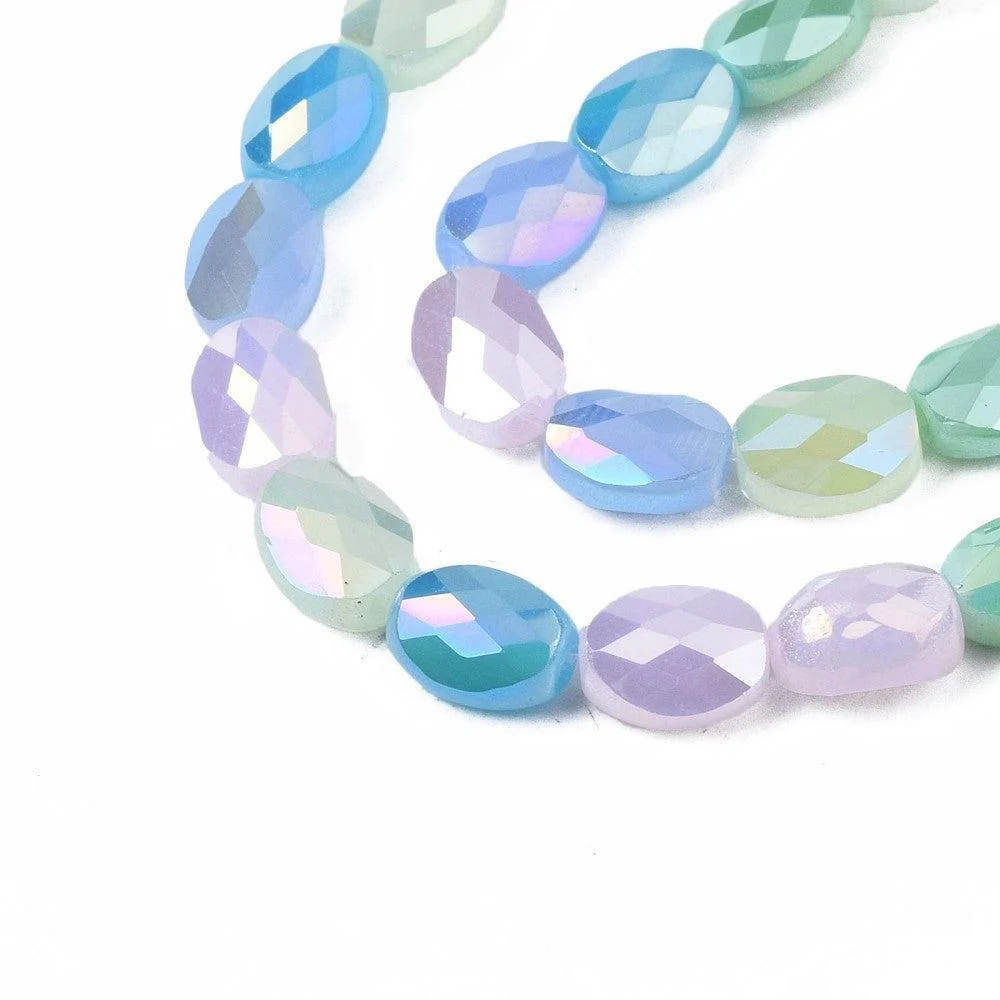 Glaskraal ovaal facet Pastel Mix 8mm - per 20 stuks - Image 2