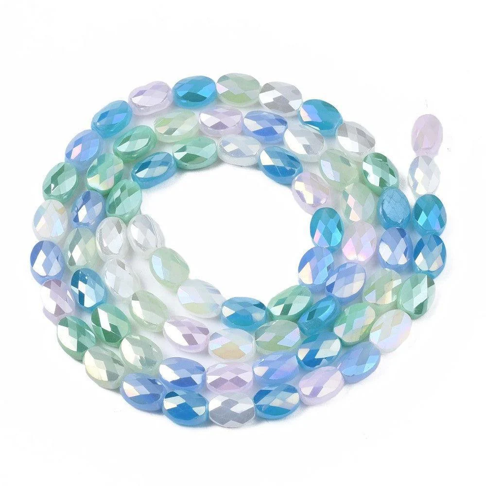 Glaskraal ovaal facet Pastel Mix 8mm - per 20 stuks - Image 3