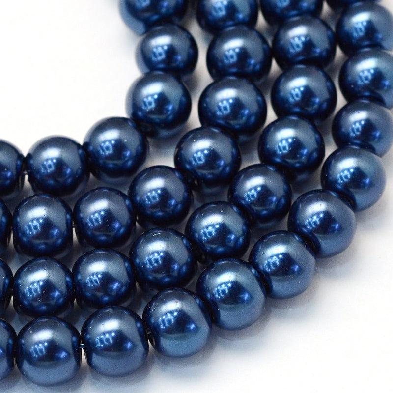 Glaskraal parel marine blue 4/5mm- ±200 stuks