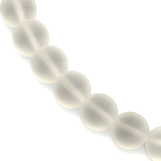 Glaskraal rond frosted transparant 6mm - per streng (±60 stuks) - Image 2
