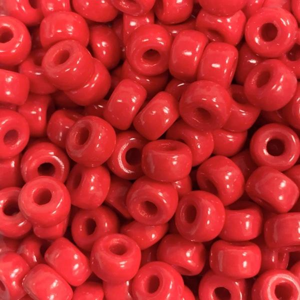 Glaskraal rood 6mm Ø2mm - 15 stuks