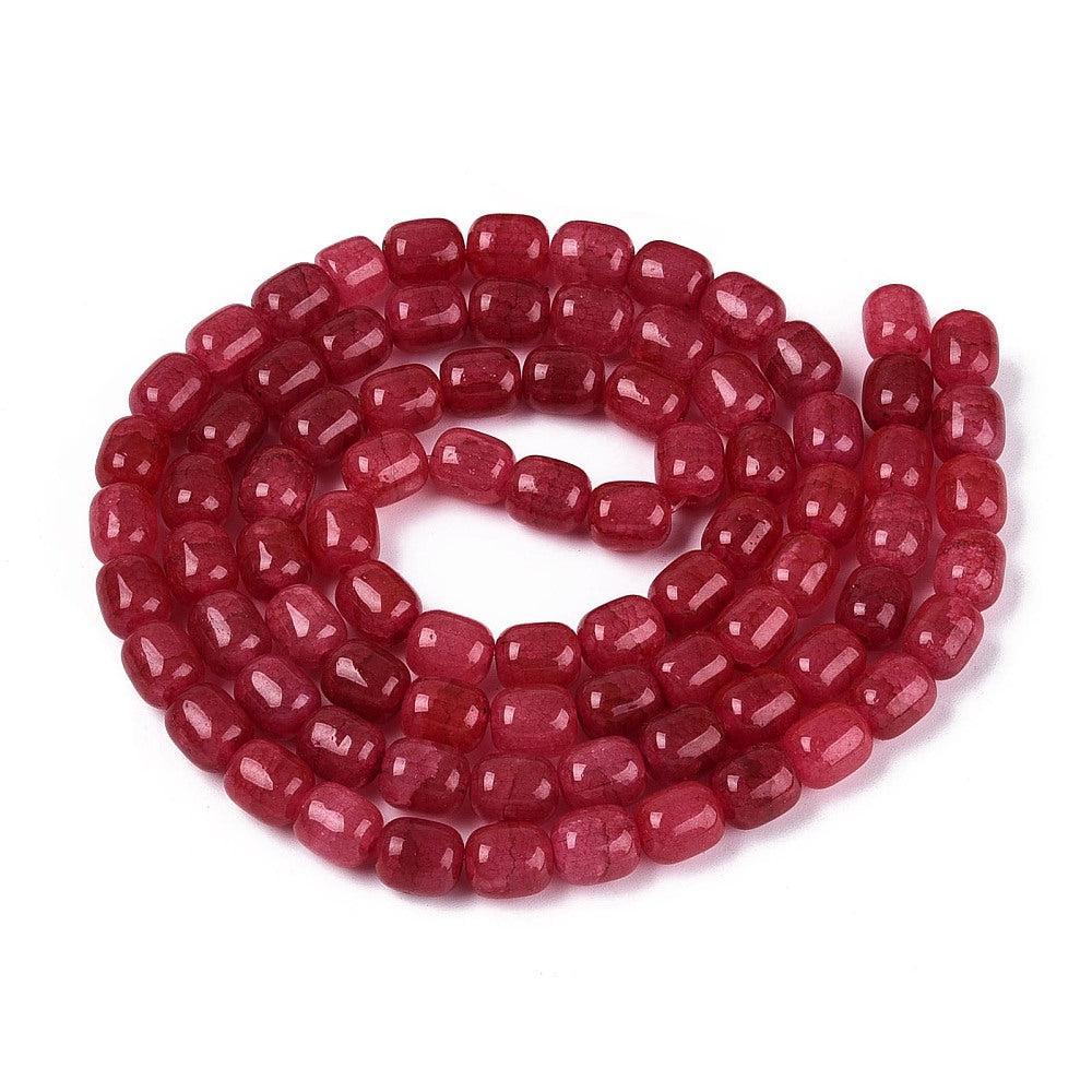 Glaskralen Crackle ovaal Raspberry Rood 10x8mm - ±35 stuks - Image 3