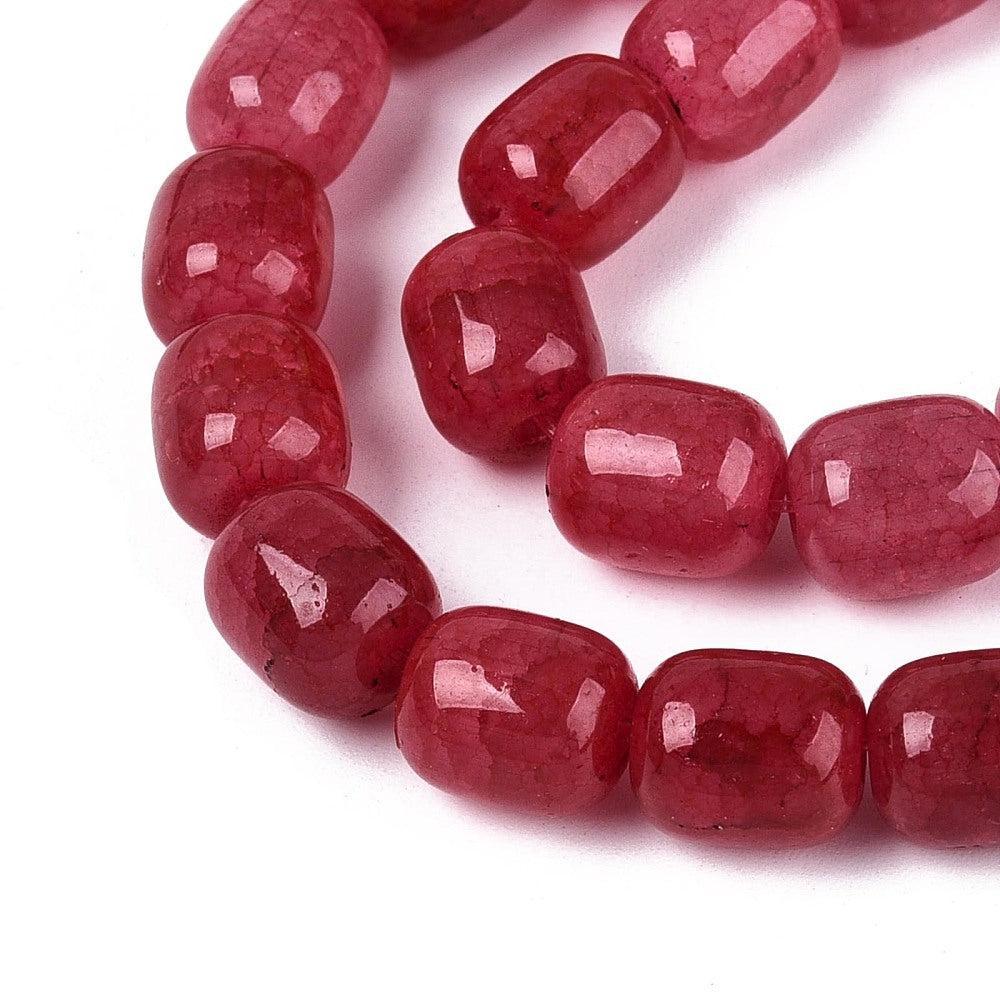 Glaskralen Crackle ovaal Raspberry Rood 10x8mm - ±35 stuks - Image 4