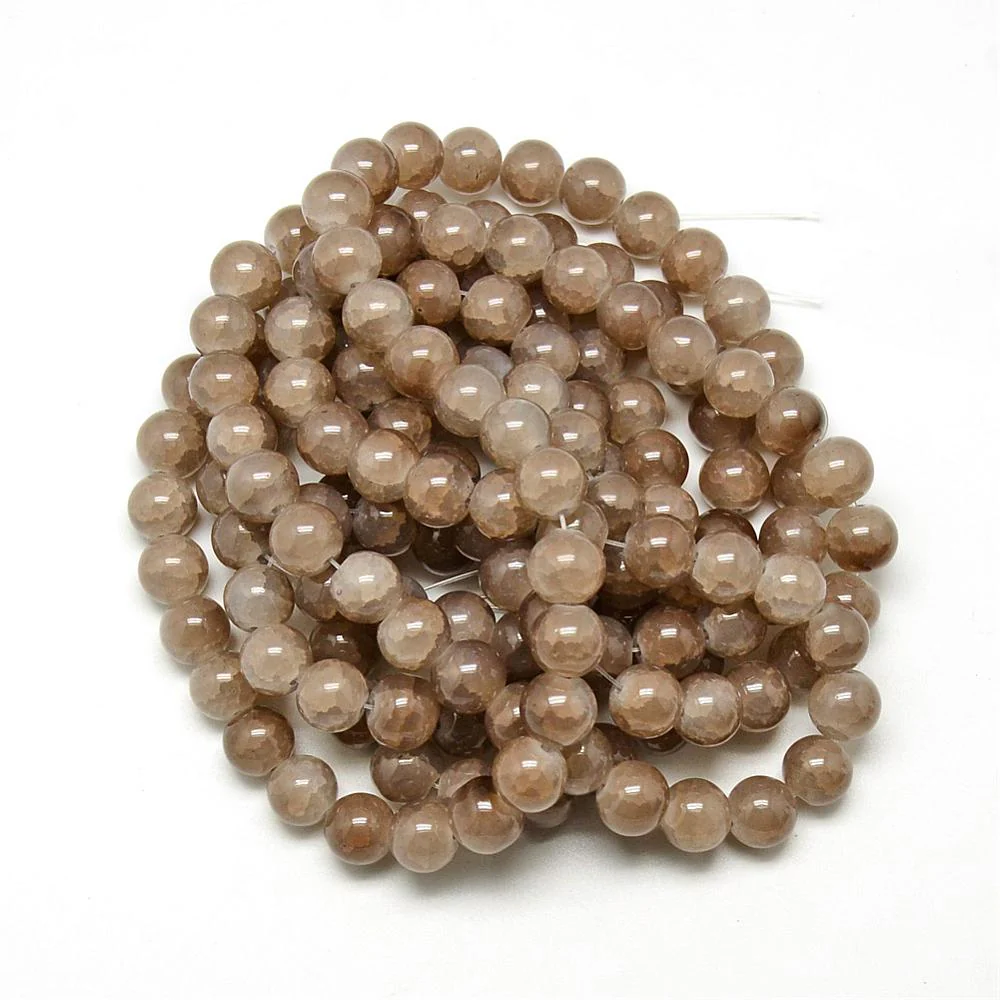 Glaskralen Crackle tan 6mm ±140 stuks - Image 3