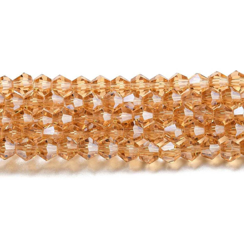 Glaskralen facet bicone Champagne 3mm - ±135 stuks - Image 2