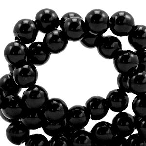 Glaskralen opaque Black 4mm - 50 stuks