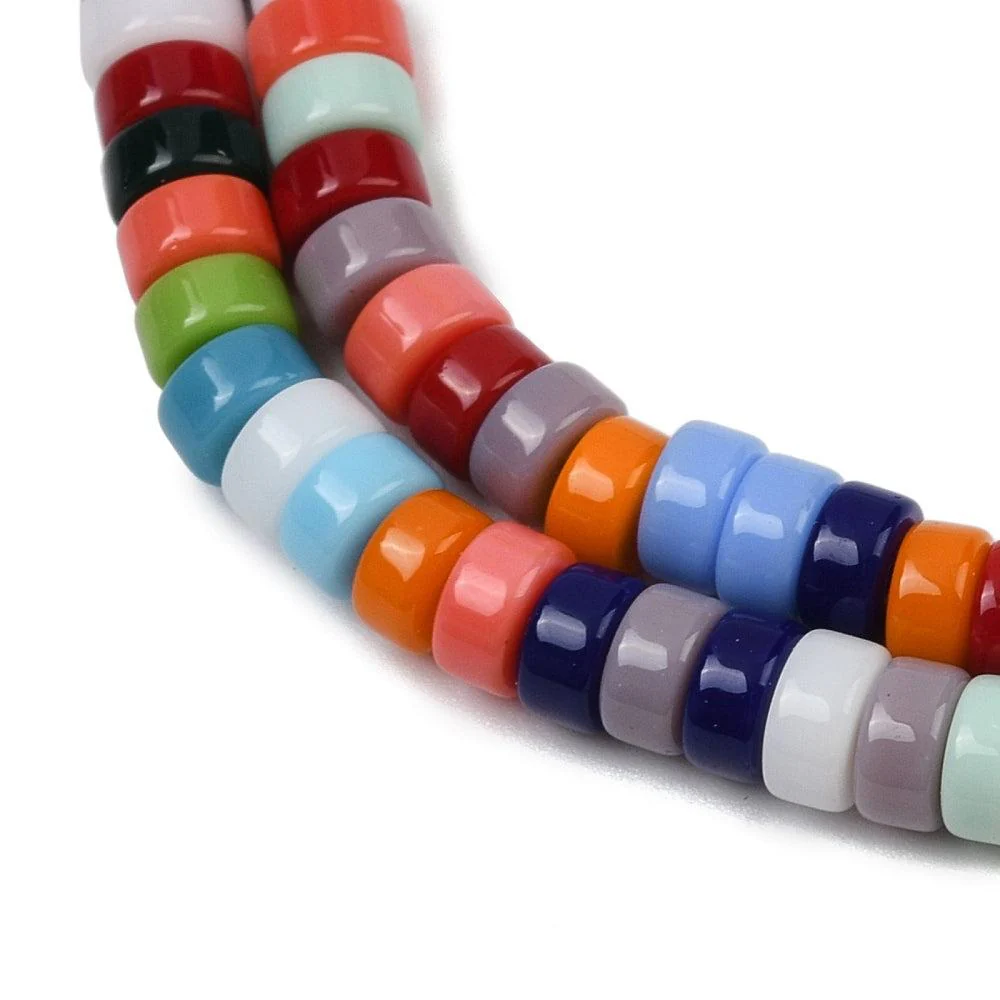 Glaskralen Plat Rond Multicolor 6x4mm - 6 stuks - Image 3