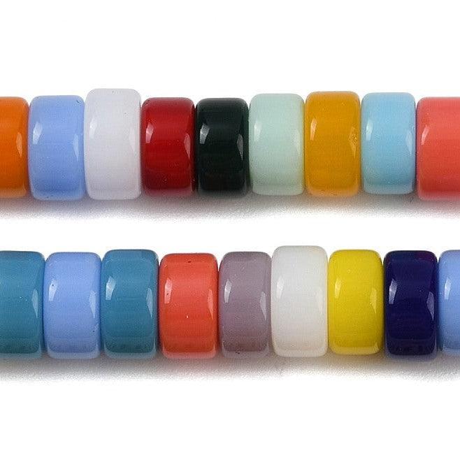 Glaskralen Plat Rond Multicolor 6x4mm - 6 stuks - Image 4