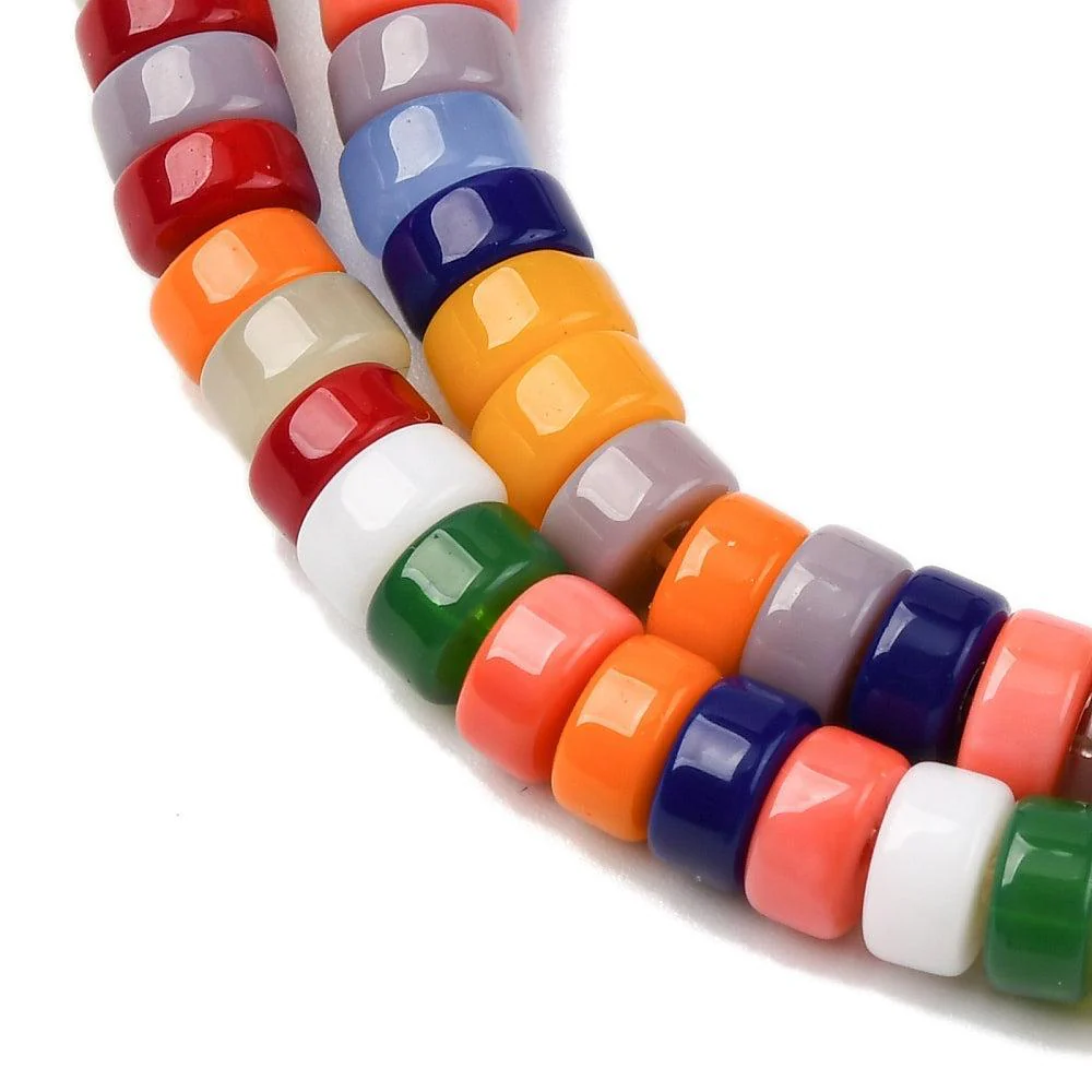 Glaskralen Plat Rond Multicolor 6x4mm - 6 stuks - Image 5