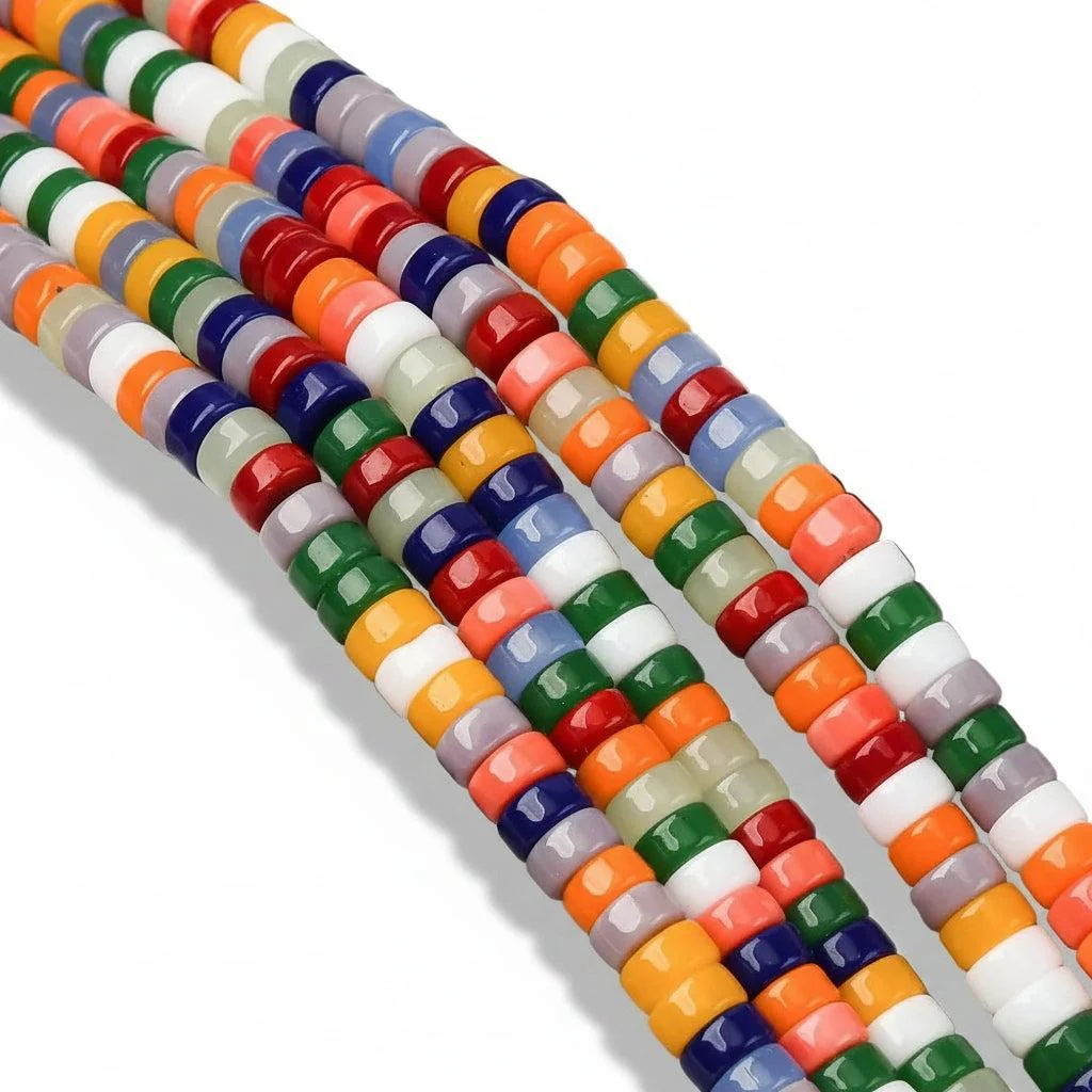 Glaskralen Plat Rond Multicolor 6x4mm - 6 stuks - Image 6