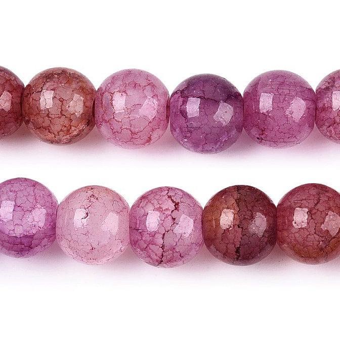 Glaskralen Rond Crackle Licht Lila Paars 8mm - per 25 stuks - Image 2