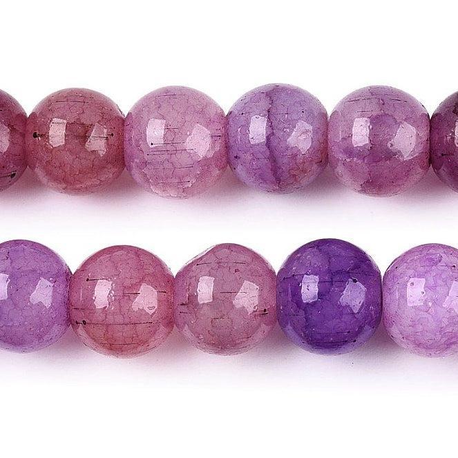 Glaskralen Rond Crackle Lila / Violet Paars 8mm - per 25 stuks - Image 2