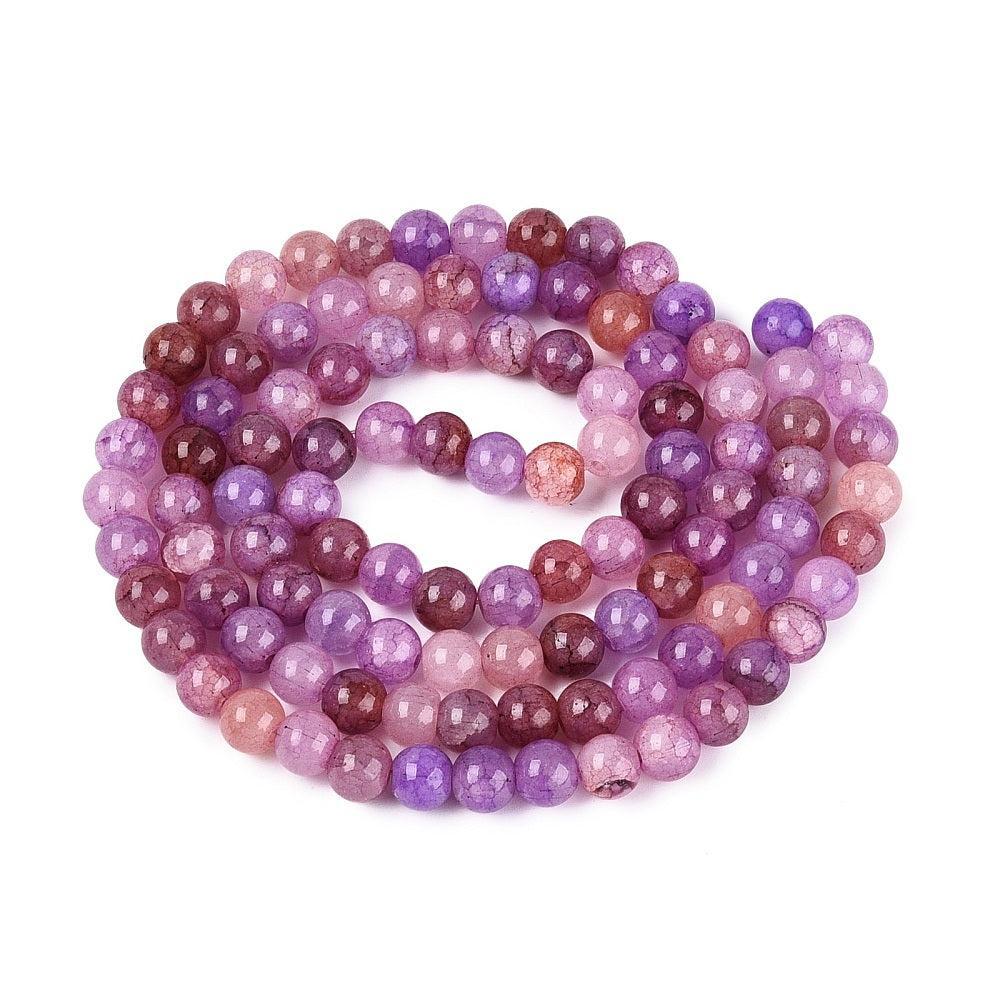 Glaskralen Rond Crackle Lila / Violet Paars 8mm - per 25 stuks - Image 3