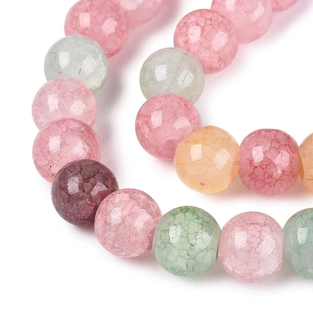 Glaskralen Rond Crackle Multicolor 8mm - per 25 stuks - Image 3