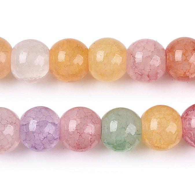 Glaskralen Rond Crackle Multicolor 8mm - per 25 stuks - Image 4