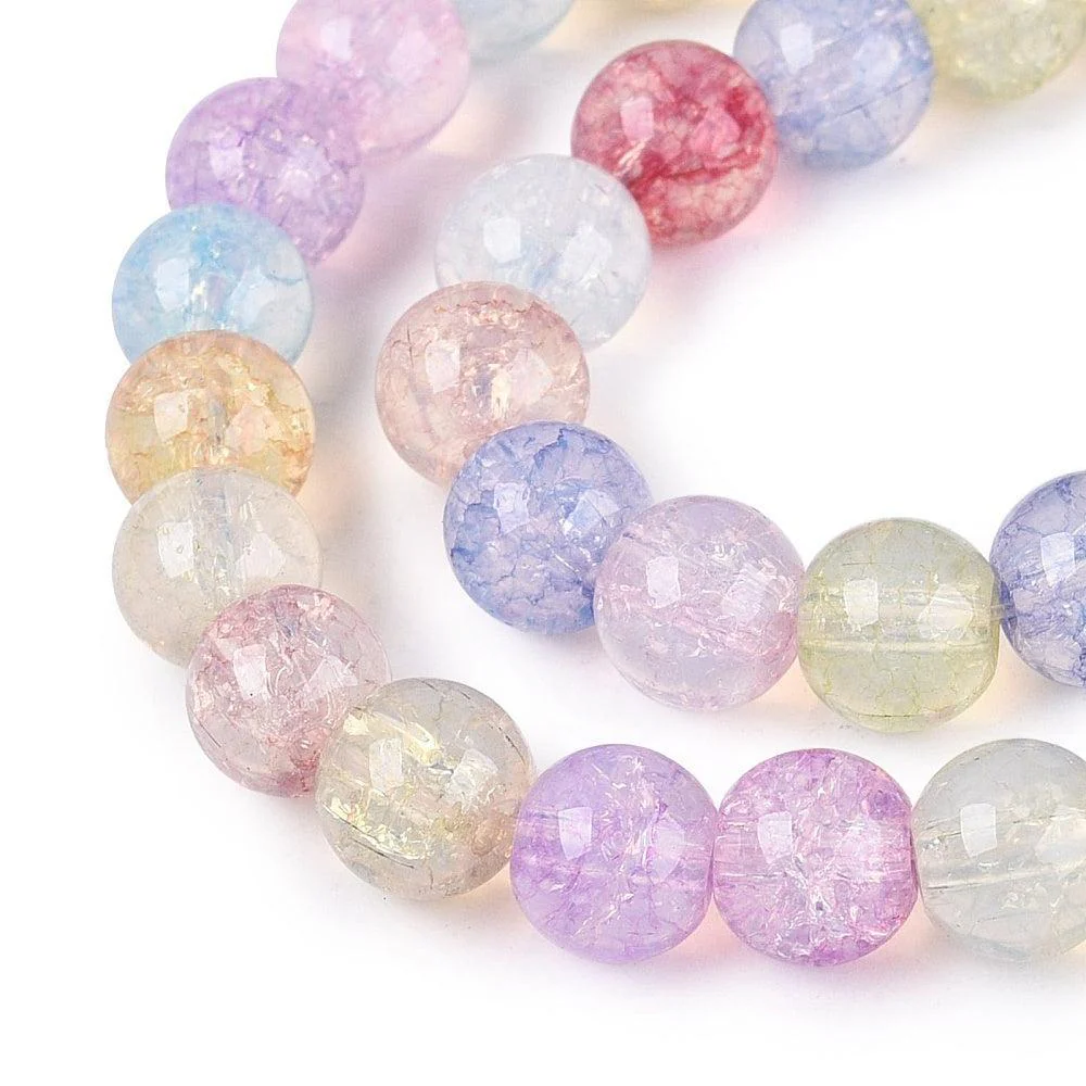 Glaskralen Rond Crackle Multicolor 8mm - per 25 stuks - Image 4