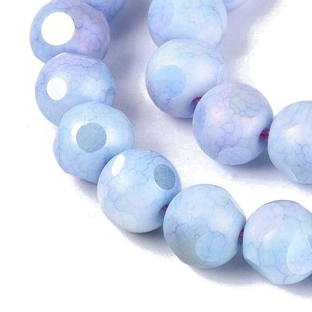 Glaskralen Rond facet AB Cornflower Blue Ombre 8mm - 15 stuks - Image 4
