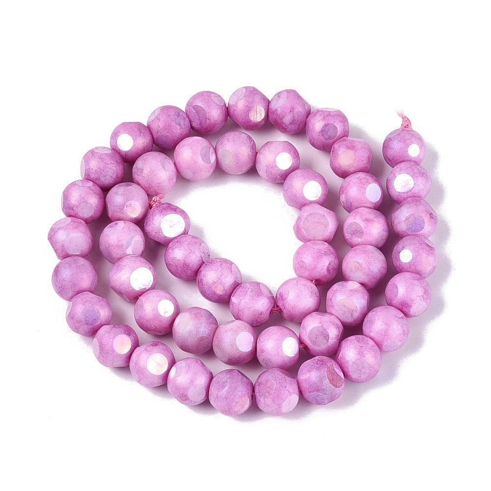 Glaskralen Rond facet AB Violet Ombre 8mm - 15 stuks - Image 3