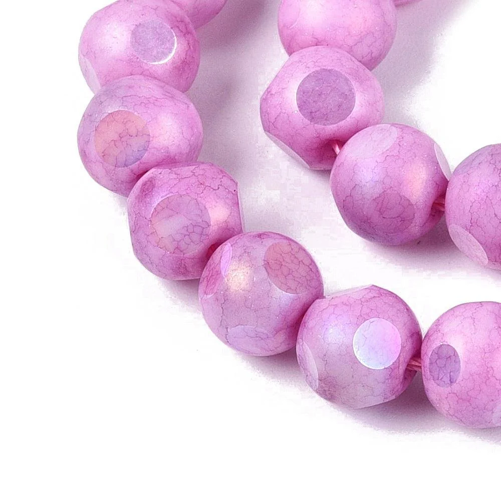 Glaskralen Rond facet AB Violet Ombre 8mm - 15 stuks - Image 4