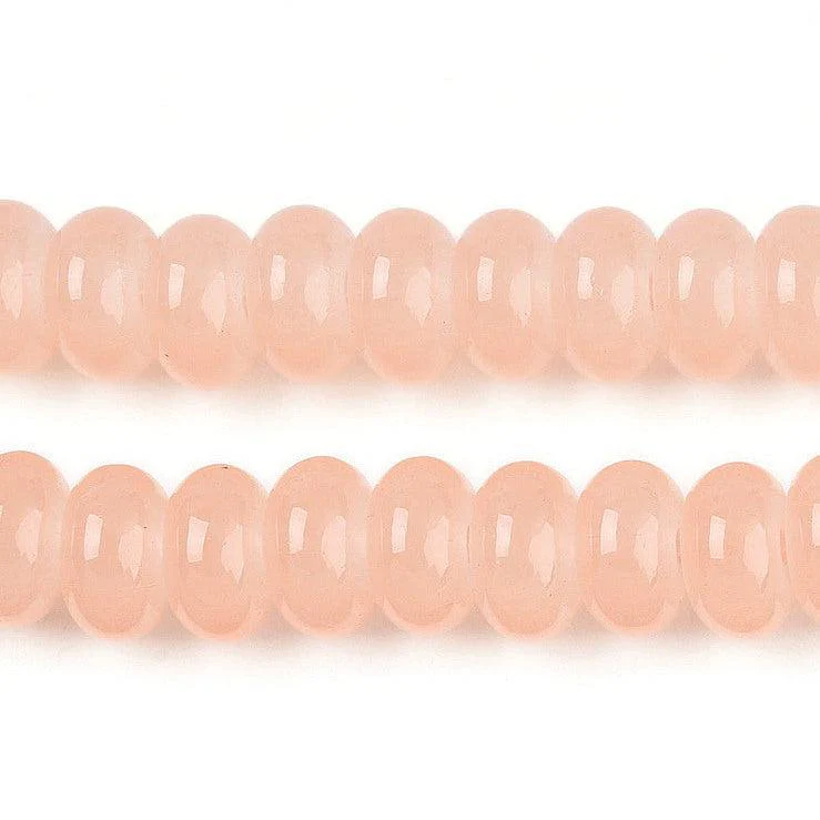 Glaskralen Rondel Light Peach 8x5mm - ±25 stuks - Image 2