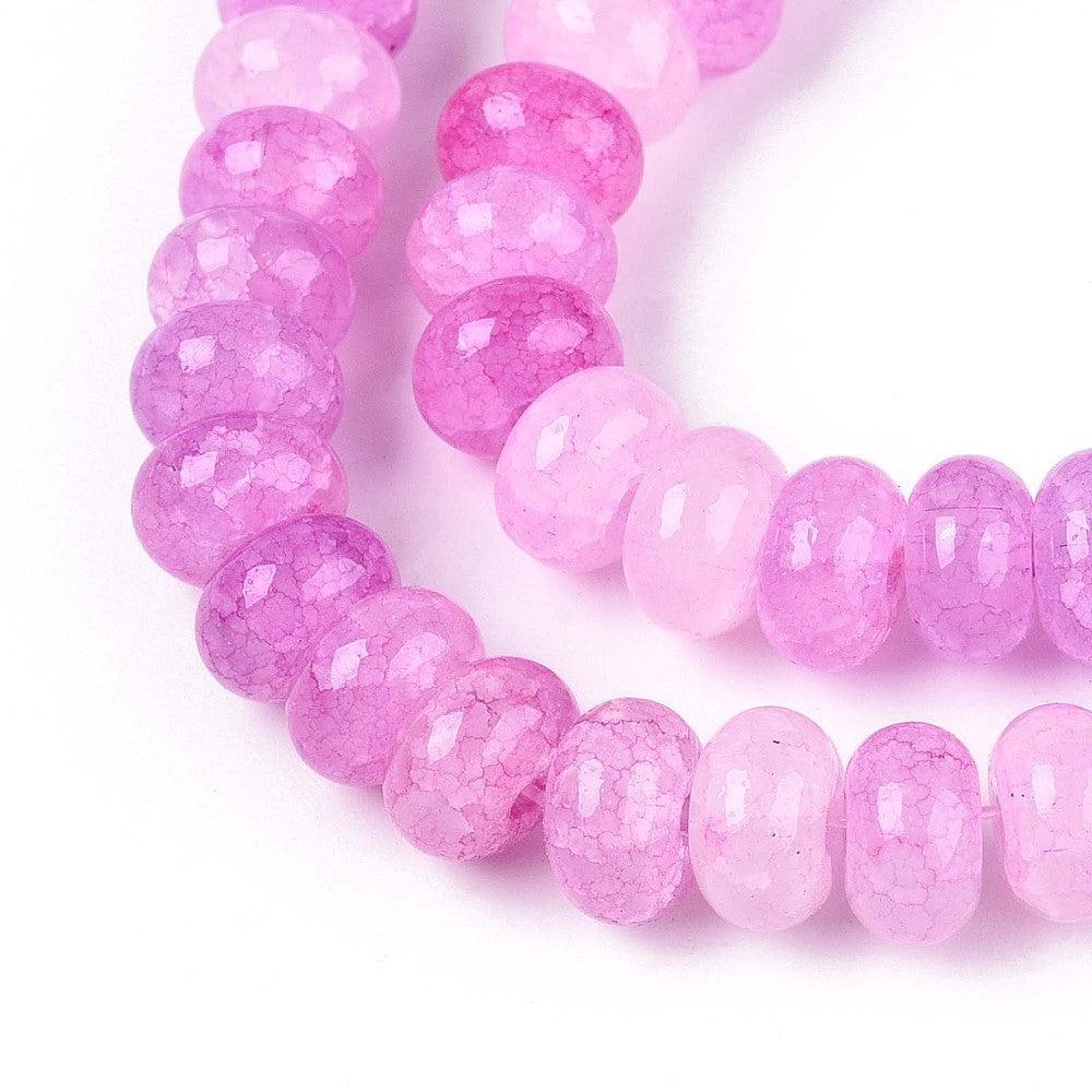 Glaskralen Rondel Lila Orchid 8x5mm - ±25 stuks - Image 2