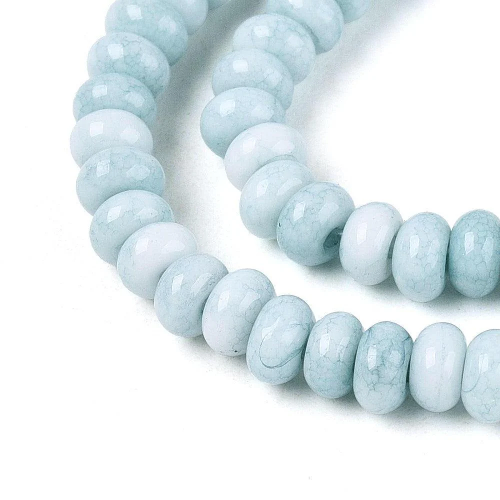 Glaskralen rondel Ombre 4mm Blauw - per streng - Image 2