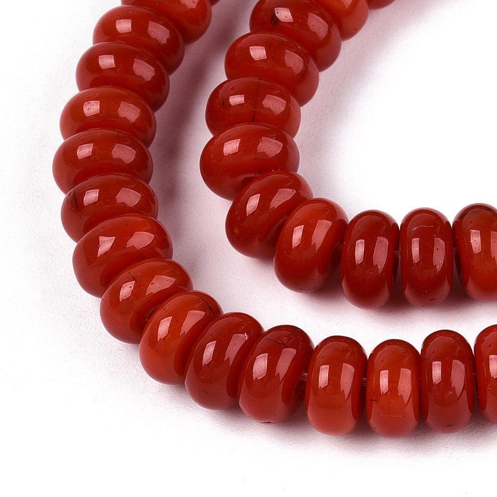 Glaskralen rood rondel 6mm- per ±118stuks - Image 2