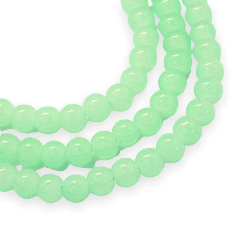 Glaskralen Shine groen 6mm - per streng