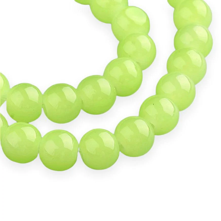 Glaskralen Shine groen 6mm ±140 stuks