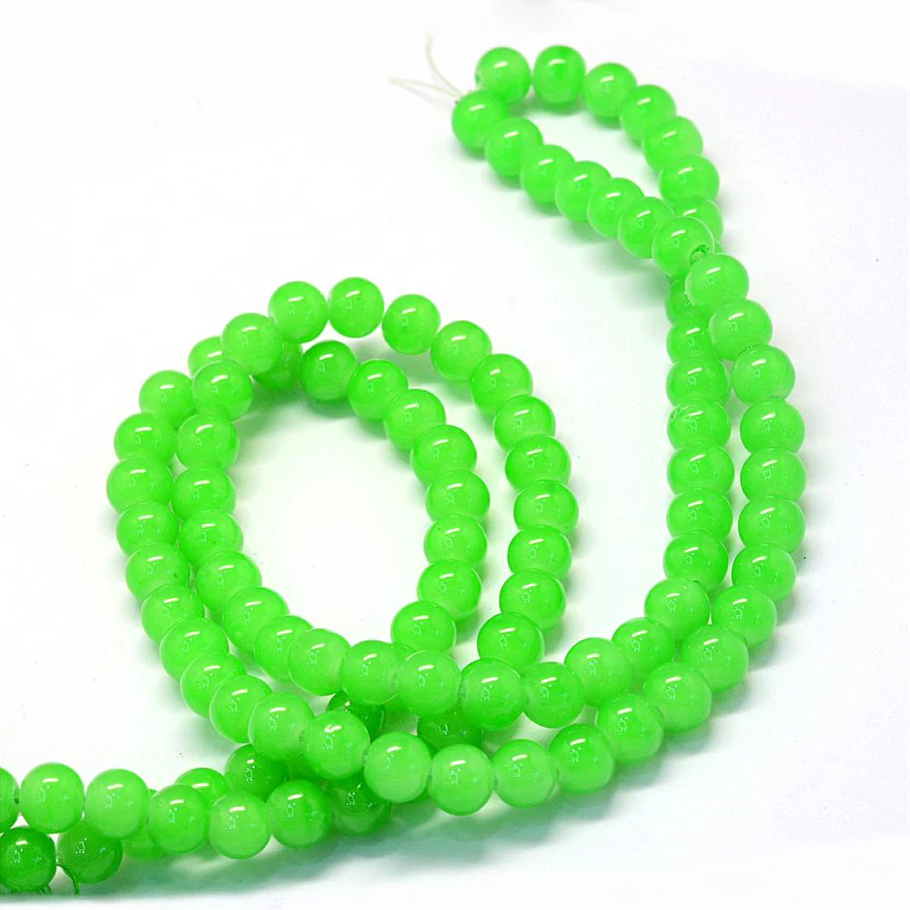 Glaskralen Shine lime green 6mm ±140 stuks - Image 2